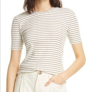 VINCE Stripe Variegated Rib Top - size S